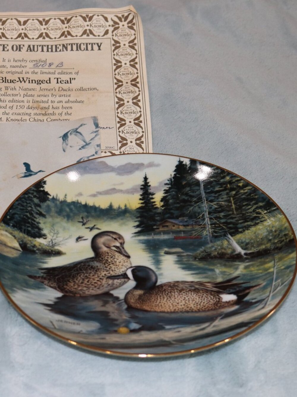 The Bradford Exchange 1988 "The Blue Winged Teal" collector's plate.